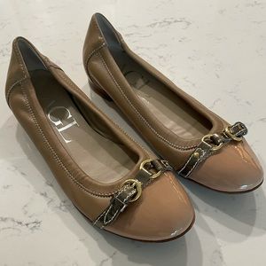 AGL Cap Toe Ballet Flats in beige